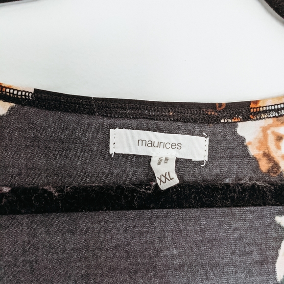 Black Floral Wrap Style Dress - Picture 3 of 3